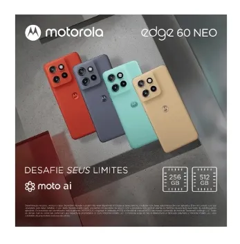 Smartphone Motorola Edge 60 Neo 5G - 256GB 24GB (12GB RAM + 12GB Ram Boost) 50MP Sony Camera Moto AI e tela 1.5K Super HD - Cinza