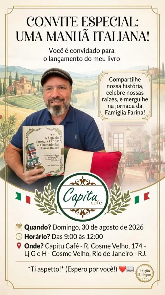 De Tramutola a Valença: Livro resgata a jornada de mais de 150 anos da Família Farina no Brasil e ganha lançamento no Rio