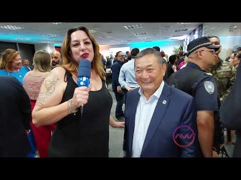 AWTV NO EVENTO DE INAUGURAÇÃO NOVA SEDE DO CIOESTE, VANESSA MAIA ENTREVISTA PREFEITO SATO DE JANDIRA